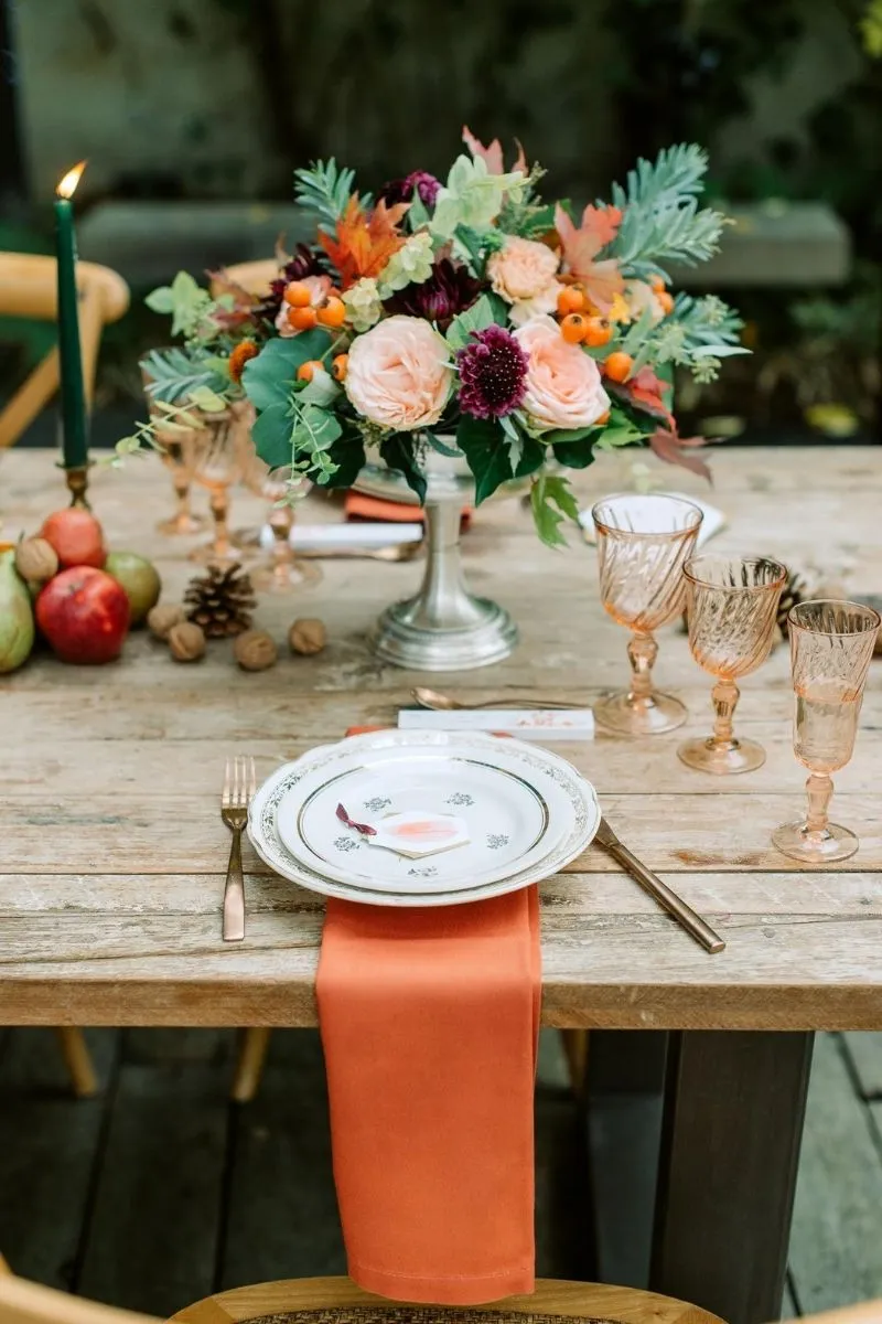 bouquet sur table du Domaine de Quincampois