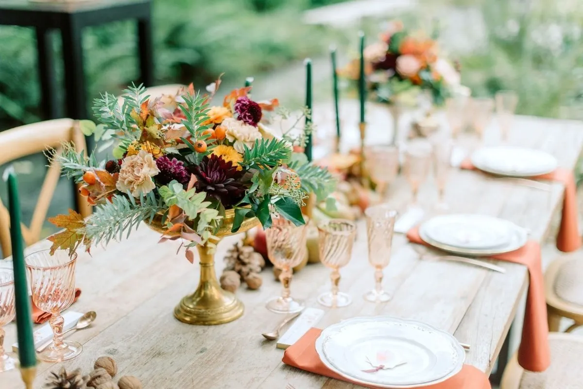 table de réception du Domaine de Quincampois