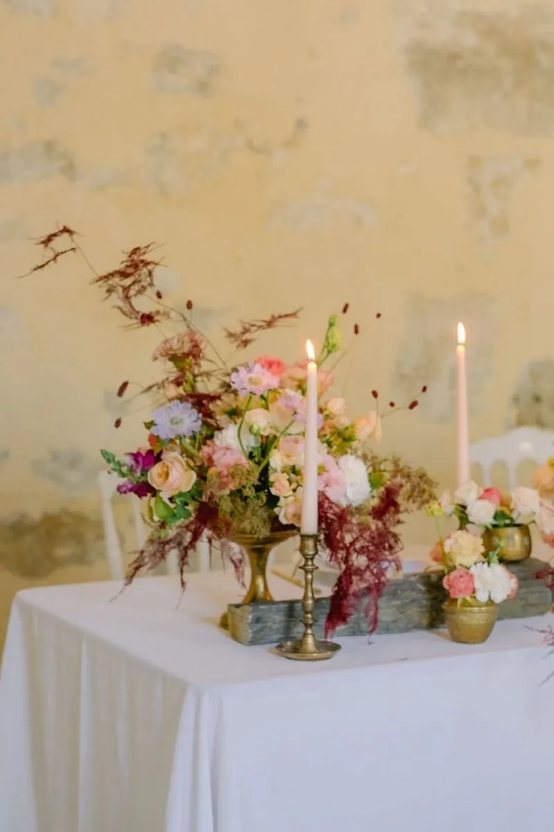 zoom sur table décorée du domaine des Papillons