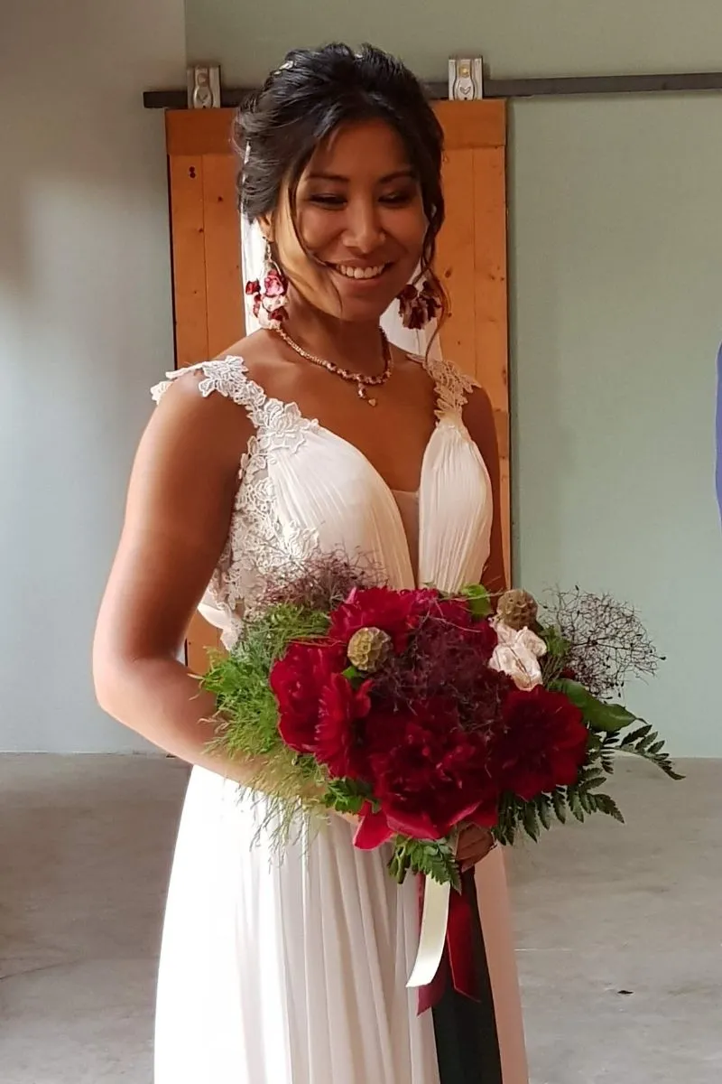 la mariée à la Ferme d'Armenon