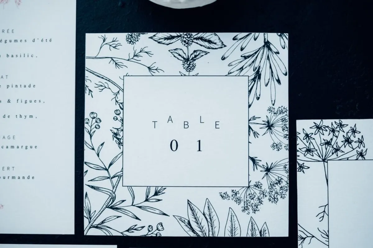 zoom sur faire part d'un mariage thème végétal