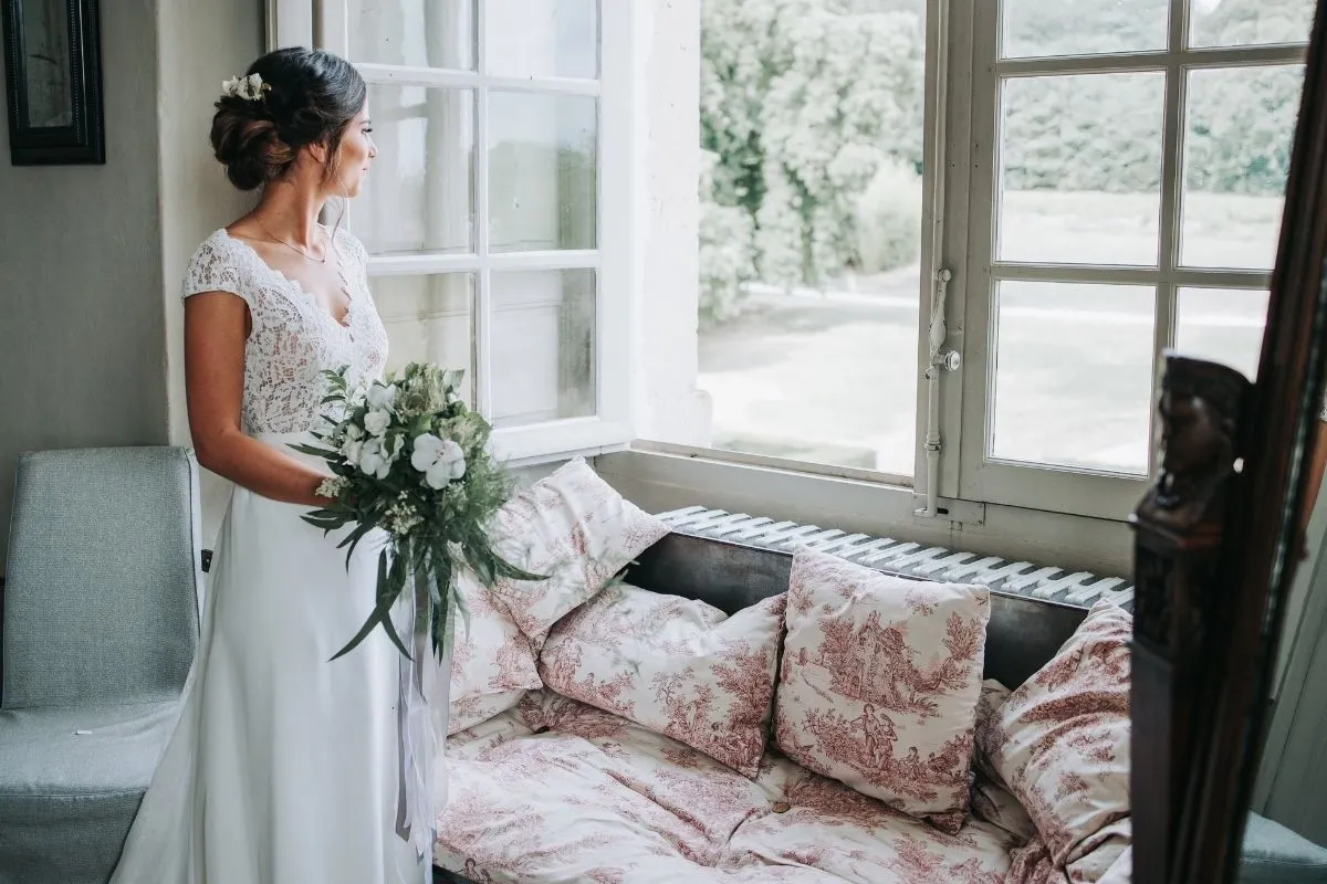 la mariée qui attend au chateau de vallery