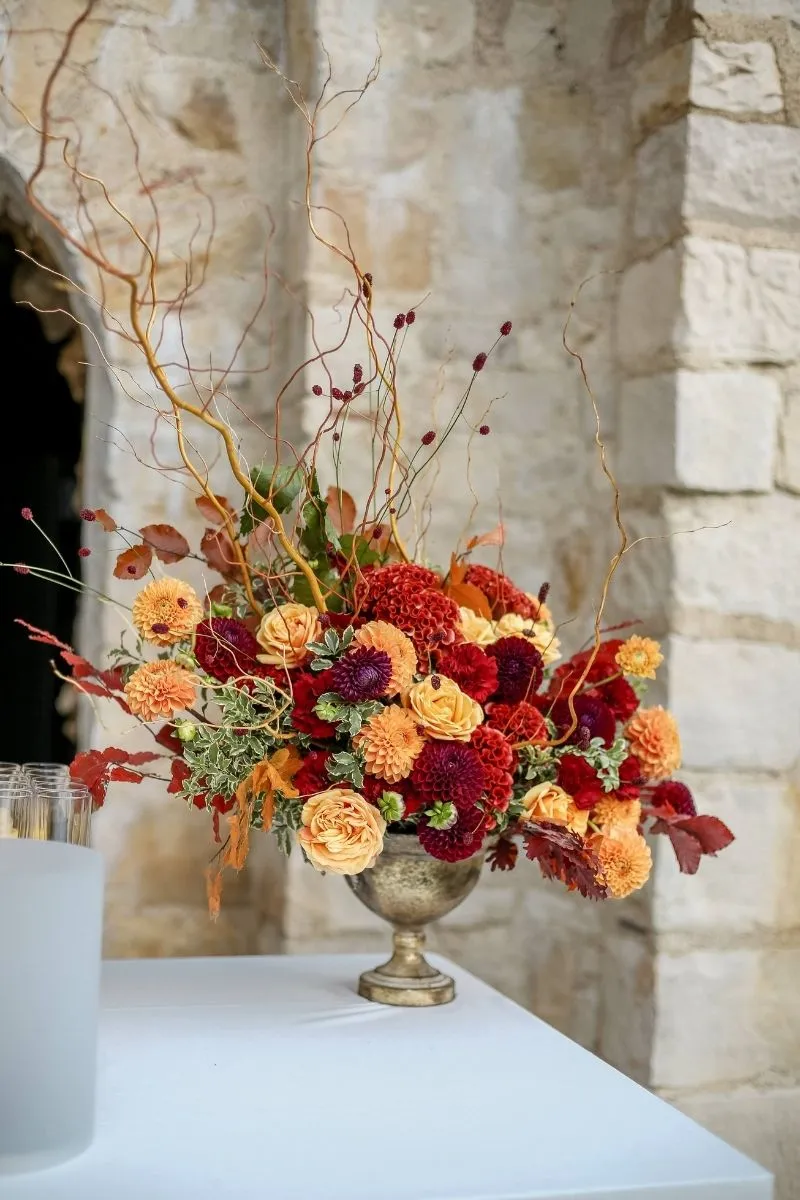 Fleurs événement mariage automne
